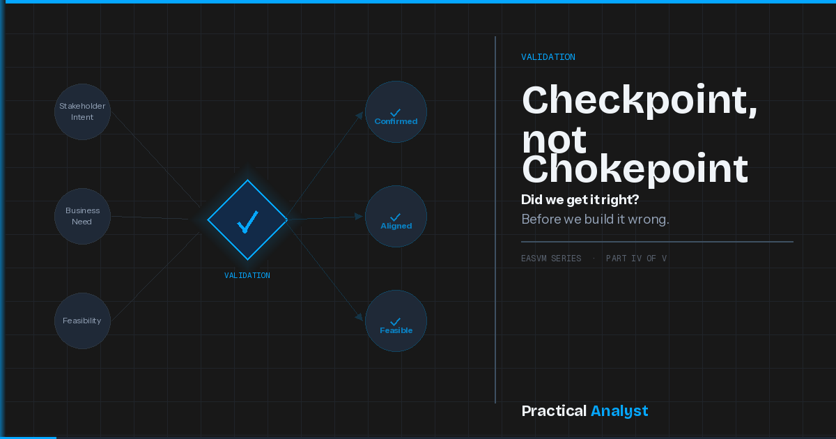 Validation: Checkpoint, not Chokepoint
